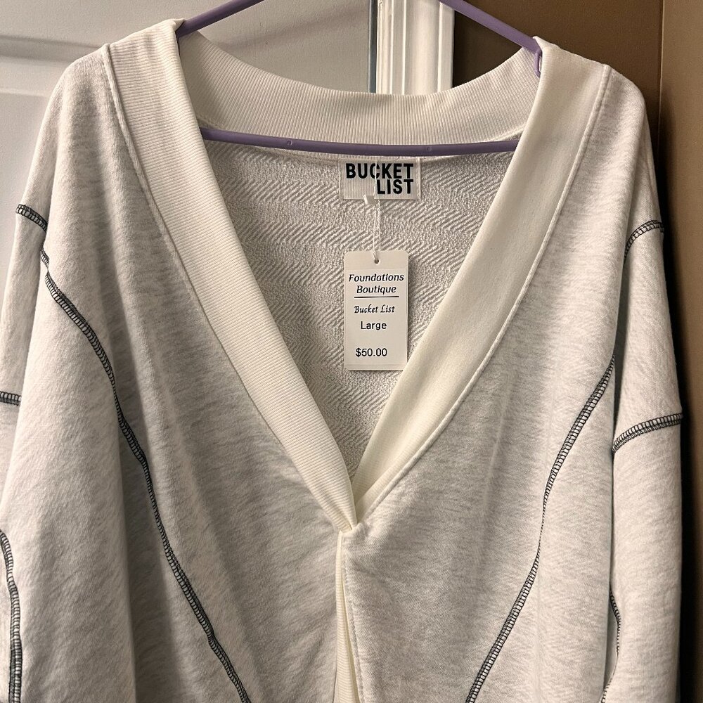 NWT | Bucketlist Reversible Twist-Front Sweatshirt - Picture 7 of 7
